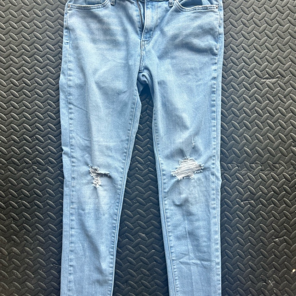 Levi's Light Blue Distressed Skinny Jeans